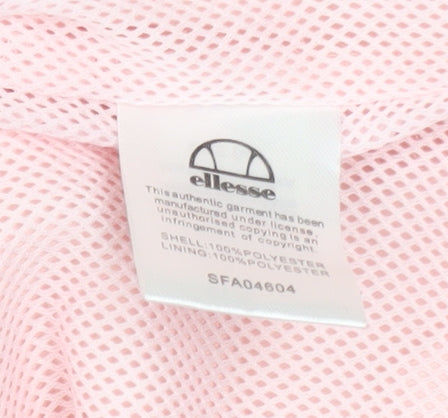 Ellesse Womens Pink Hooded Windbreaker Jacket Size 10