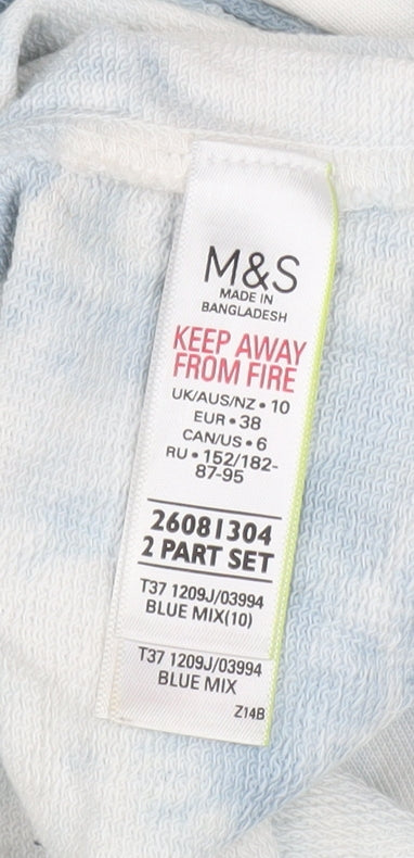 Marks and Spencer Womens Blue Mix Tie-Dye Pullover Sweatshirt Size 10