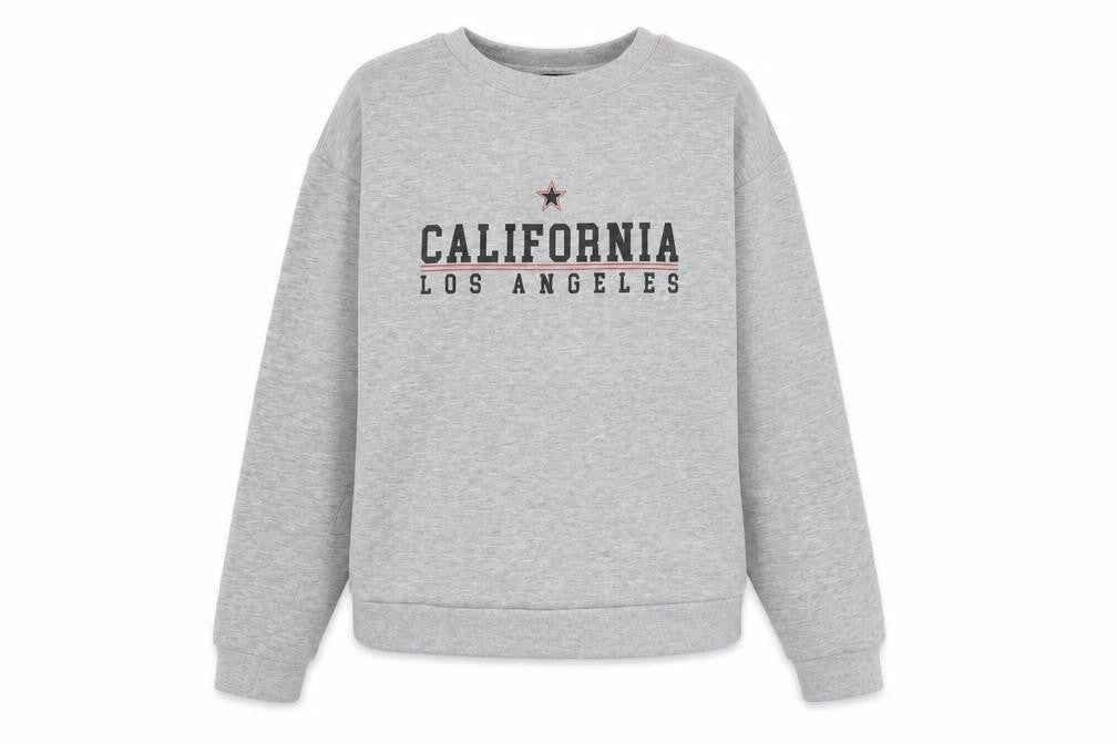 Lipsy London Womens Grey California Los Angeles Cotton Blend Sweatshirt M