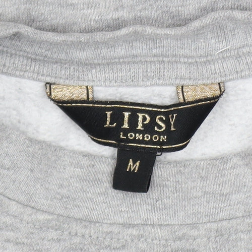 Lipsy London Womens Grey California Los Angeles Cotton Blend Sweatshirt M