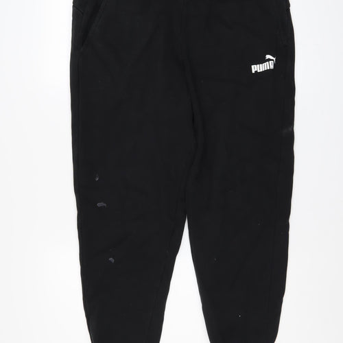 Puma Men's Black XL Jogger Trousers Cotton Blend Fleece Pants