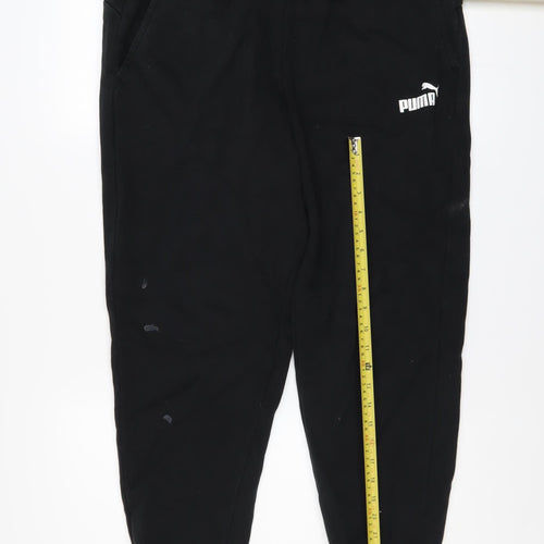 Puma Men's Black XL Jogger Trousers Cotton Blend Fleece Pants