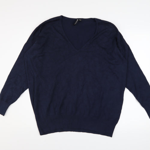 Capsule Womens Blue V-Neck Long Sleeve Pullover Jumper Size 20/22