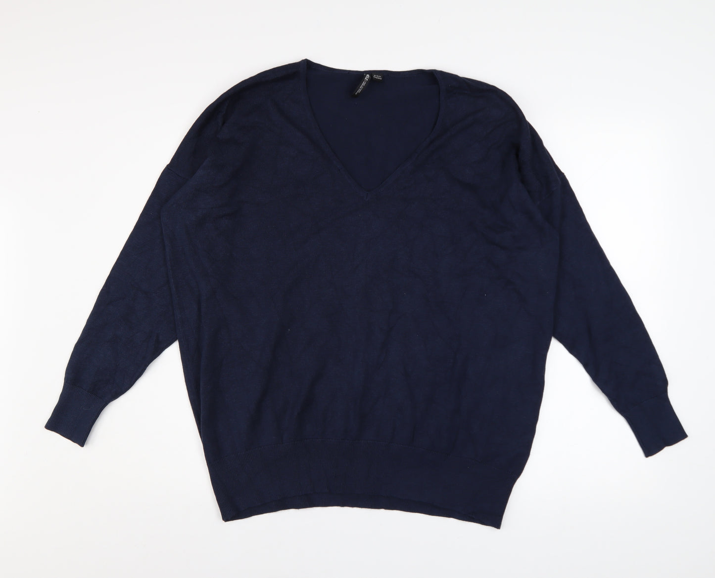 Capsule Womens Blue V-Neck Long Sleeve Pullover Jumper Size 20/22