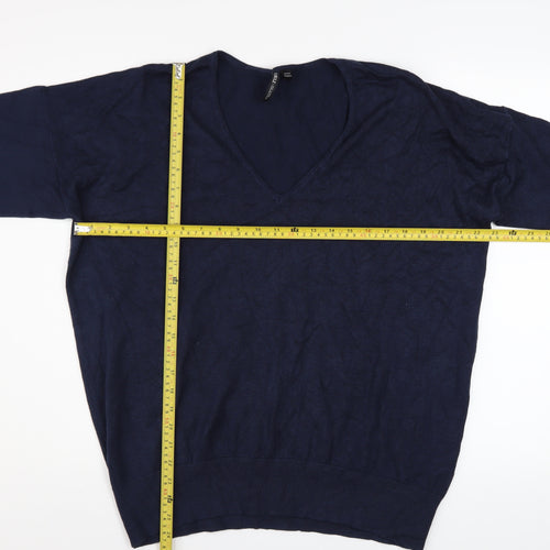 Capsule Womens Blue V-Neck Long Sleeve Pullover Jumper Size 20/22