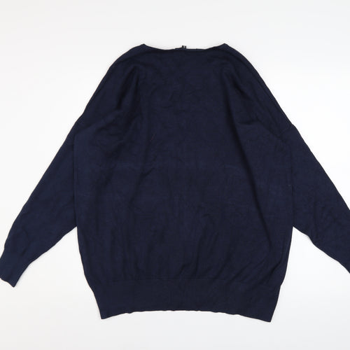 Capsule Womens Blue V-Neck Long Sleeve Pullover Jumper Size 20/22