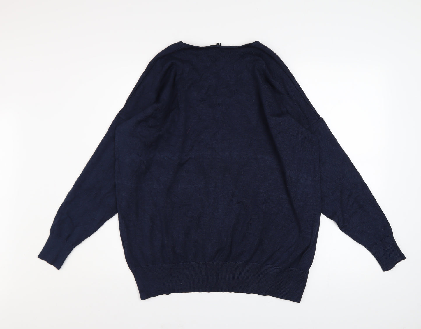 Capsule Womens Blue V-Neck Long Sleeve Pullover Jumper Size 20/22
