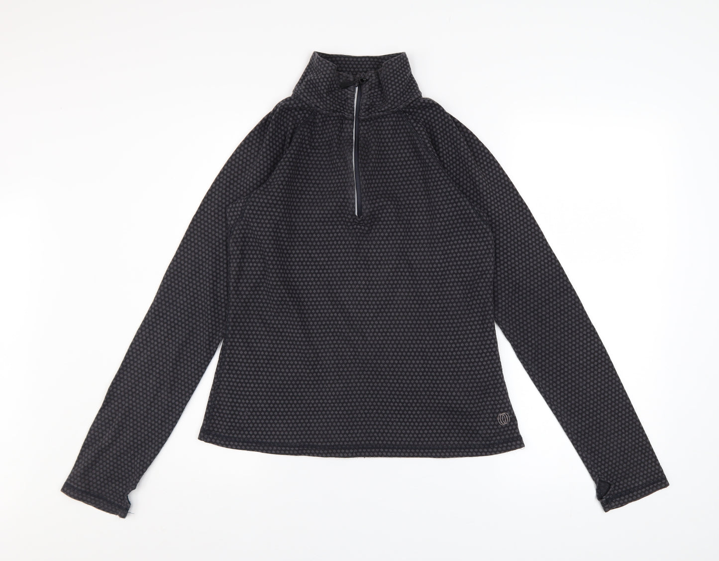 Lululemon Women Black 1/2 Zip Long Sleeve Pullover Sweatshirt M