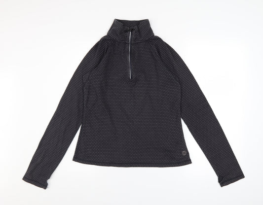 Lululemon Women Black 1/2 Zip Long Sleeve Pullover Sweatshirt M