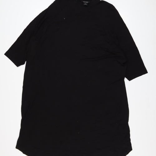 Monki Women Black Size 12 T-Shirt Dress 3/4 Sleeve Cotton Stretch