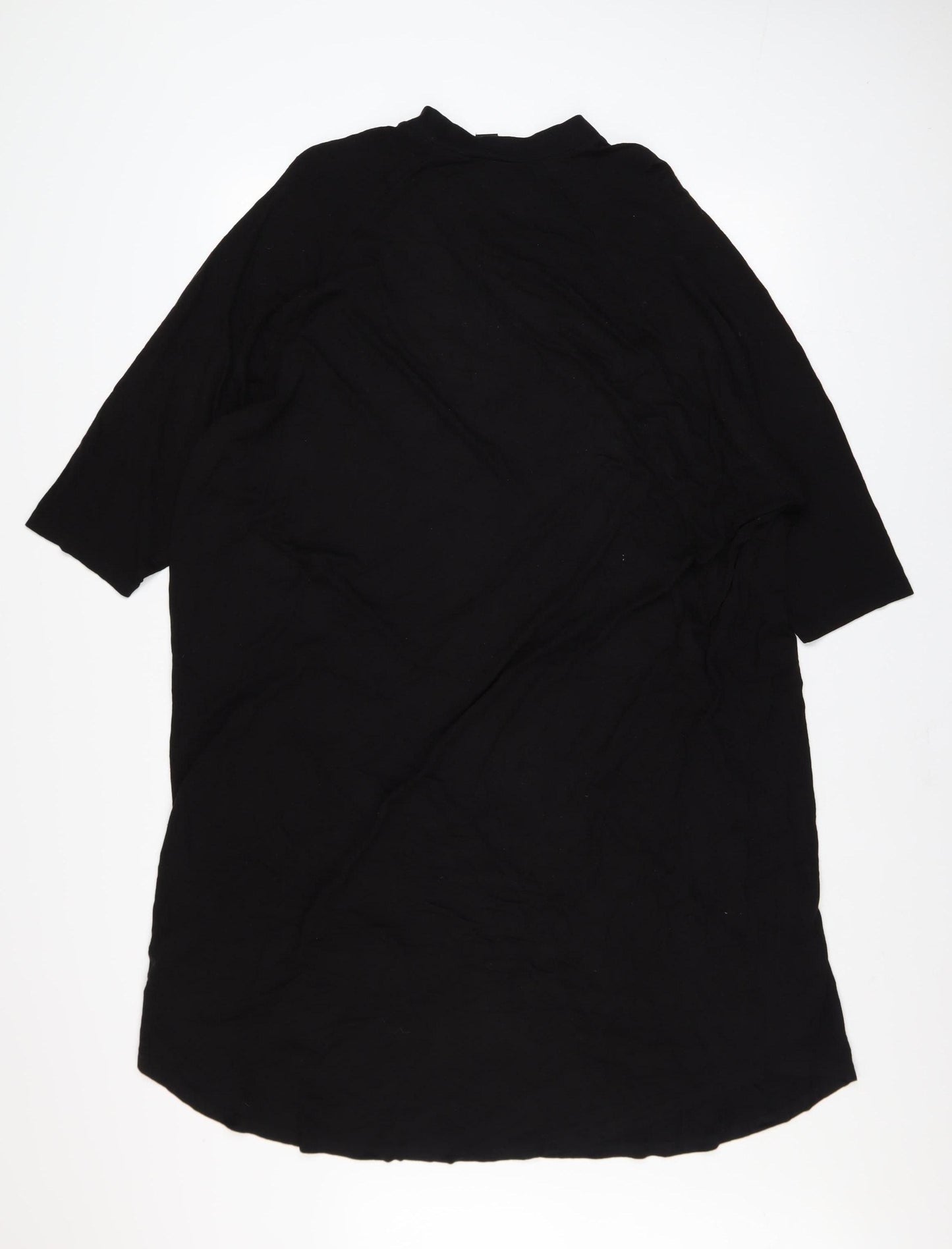 Monki Women Black Size 12 T-Shirt Dress 3/4 Sleeve Cotton Stretch