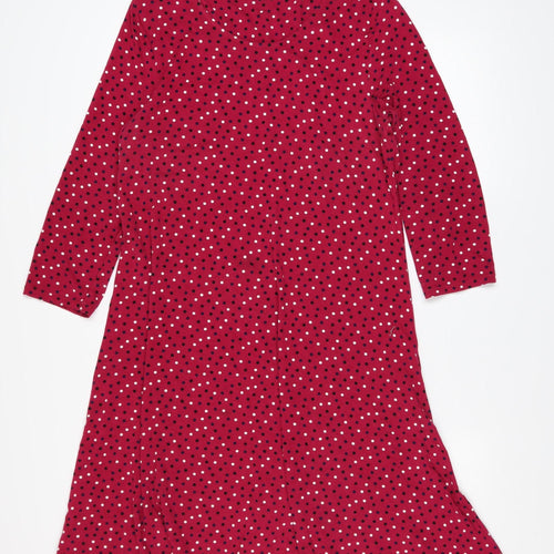Bonmarché Women’s Red Polka Dot A-Line Knee Length Dress Size 12