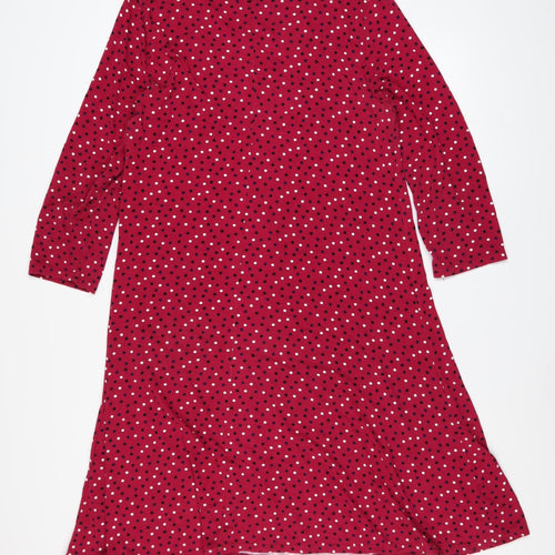 Bonmarché Women’s Red Polka Dot A-Line Knee Length Dress Size 12