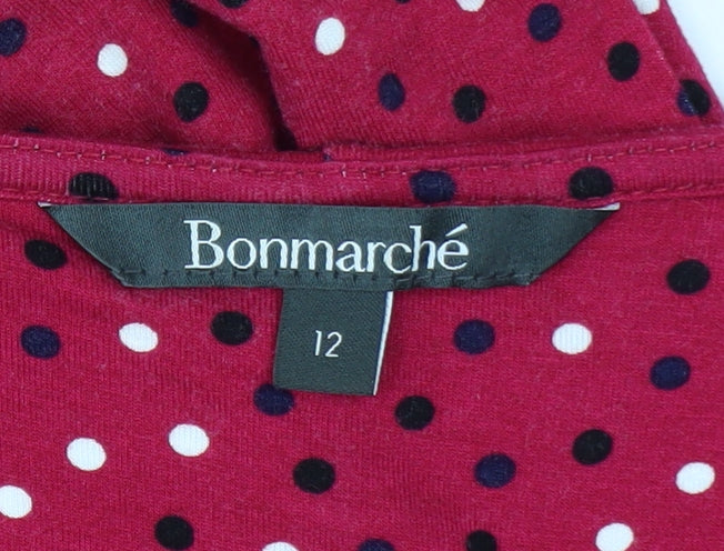 Bonmarché Women’s Red Polka Dot A-Line Knee Length Dress Size 12