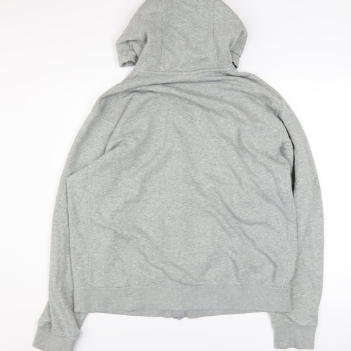 Nike Men's Grey Full Zip Hoodie Size L Cotton Blend Sweatshirt