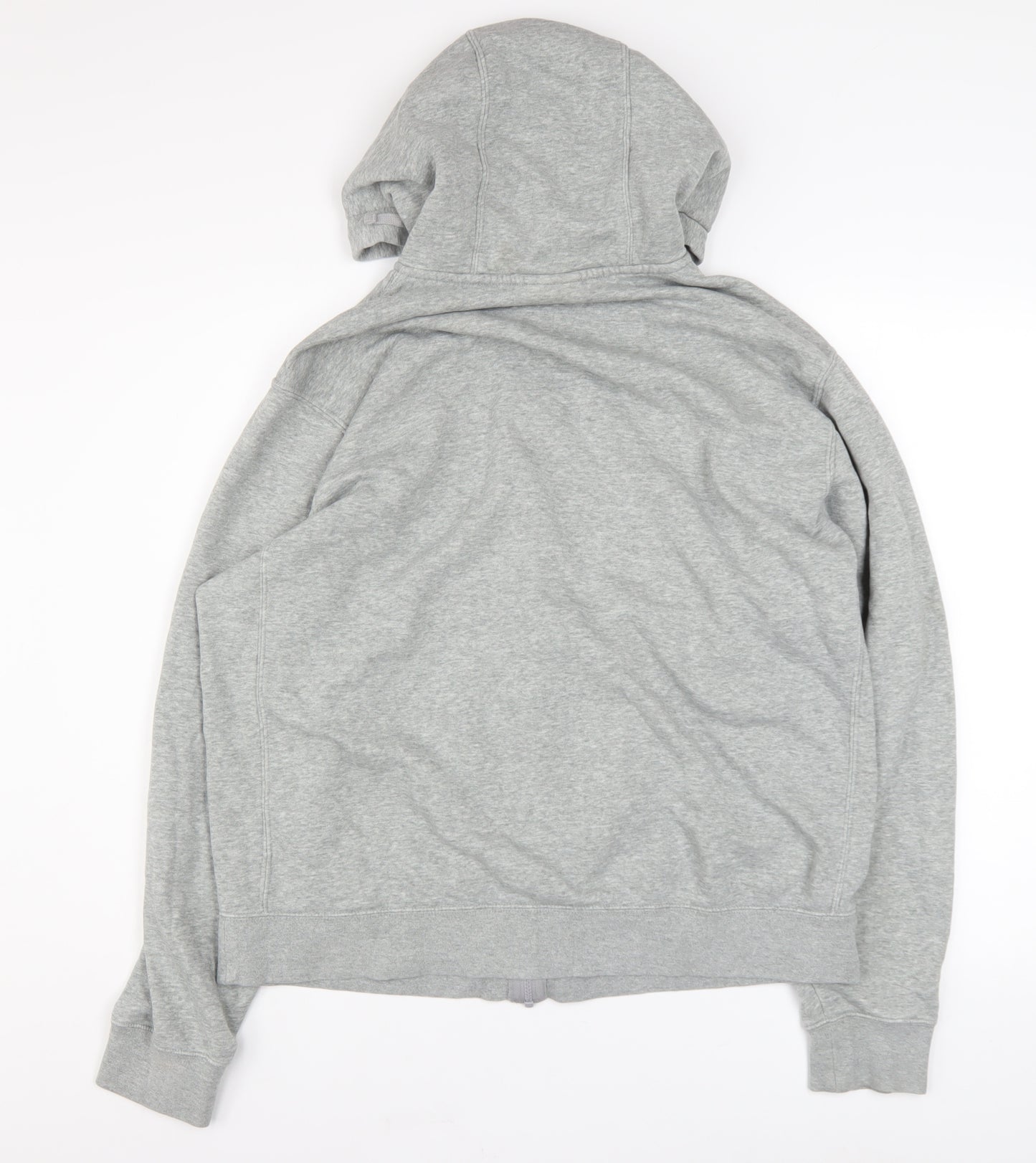 Nike Men's Grey Full Zip Hoodie Size L Cotton Blend Sweatshirt