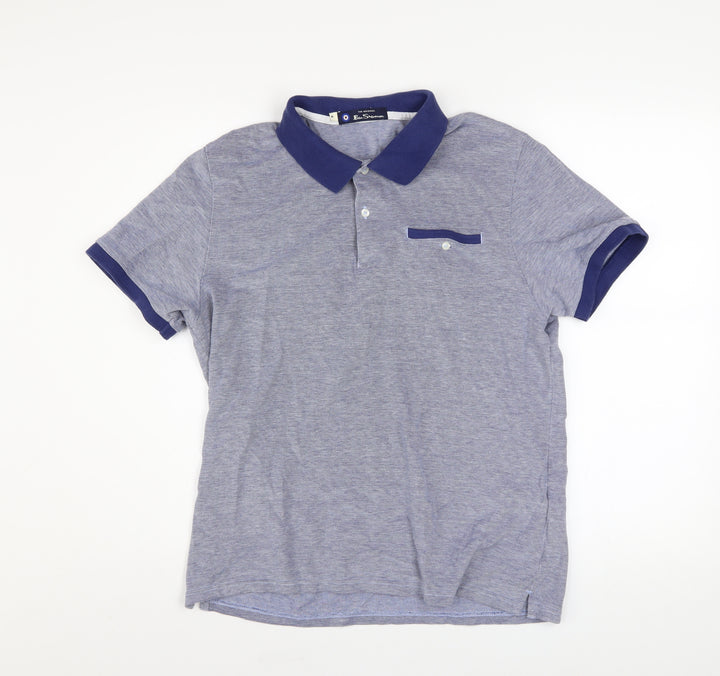 Ben Sherman Men's Blue Cotton Polo Shirt Size M