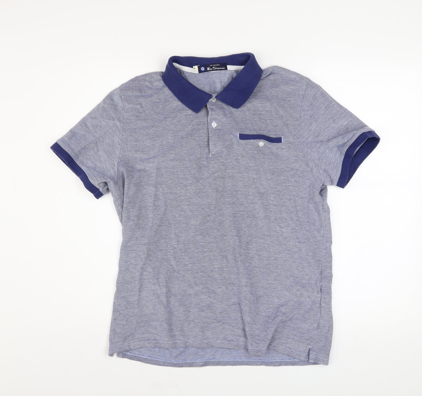 Ben Sherman Men's Blue Cotton Polo Shirt Size M
