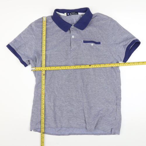 Ben Sherman Men's Blue Cotton Polo Shirt Size M