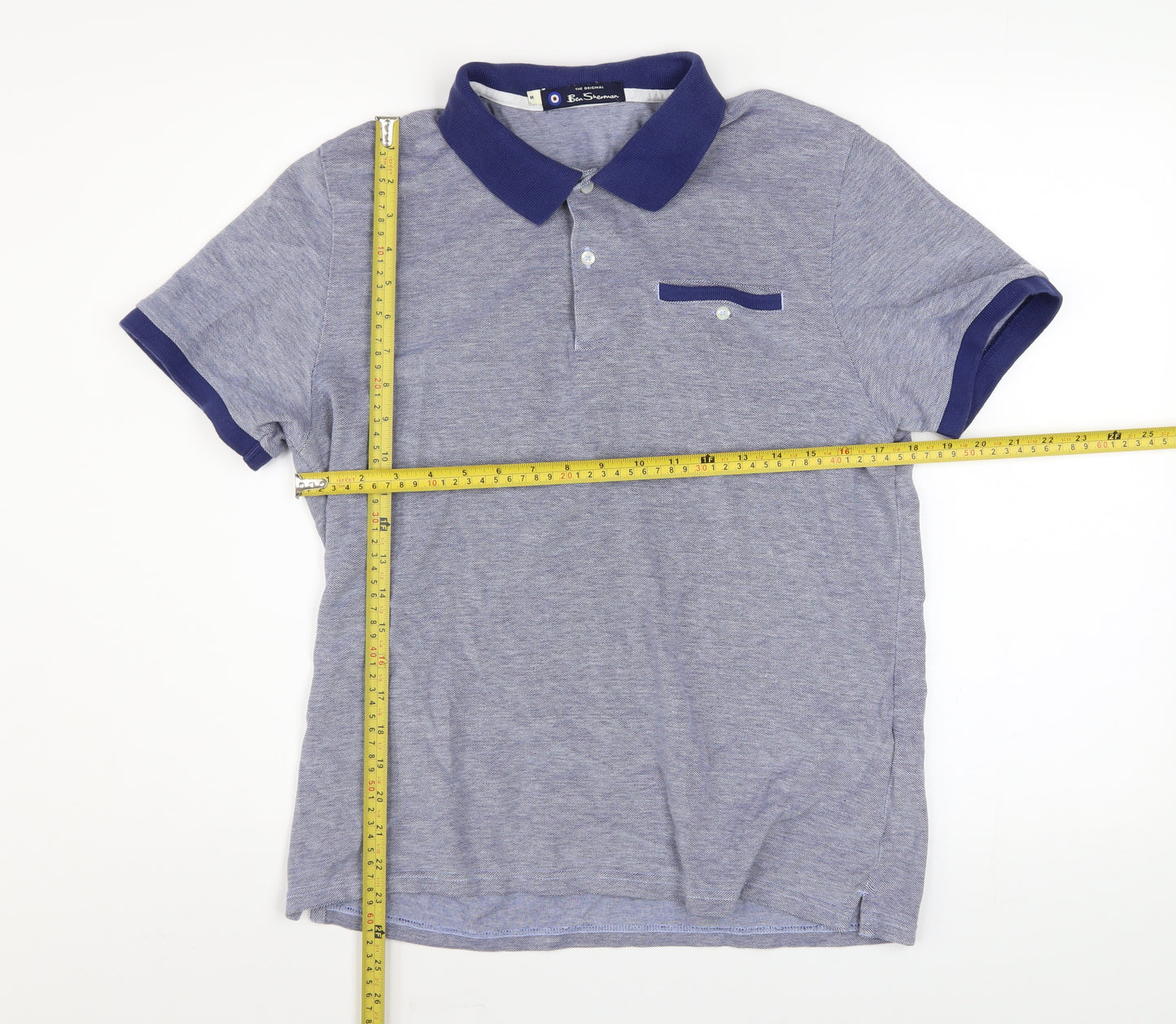 Ben Sherman Men's Blue Cotton Polo Shirt Size M