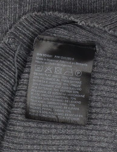 H&M Women’s Grey Long Sleeve Bodycon Knit Dress Size S