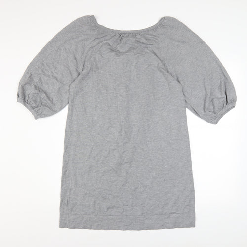 Coast Women Grey Size 14 Ruffle Front Shift Dress