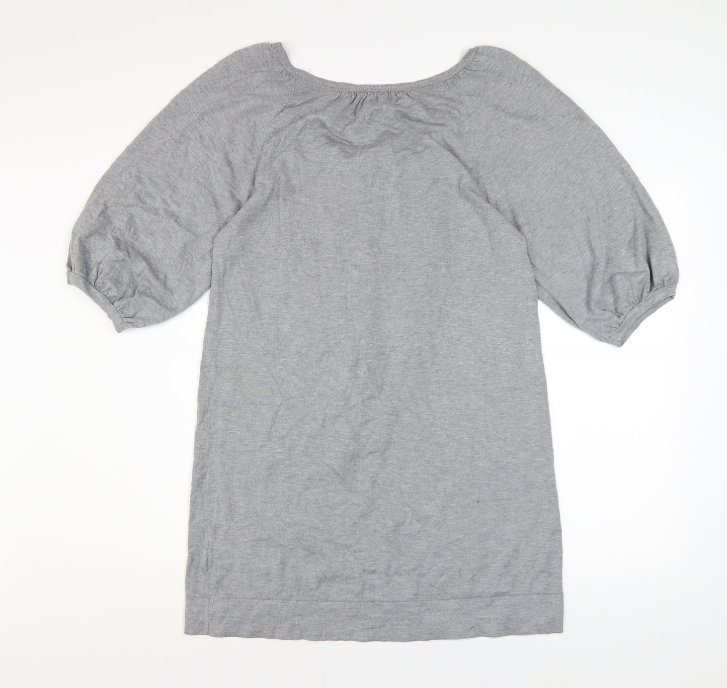 Coast Women Grey Size 14 Ruffle Front Shift Dress