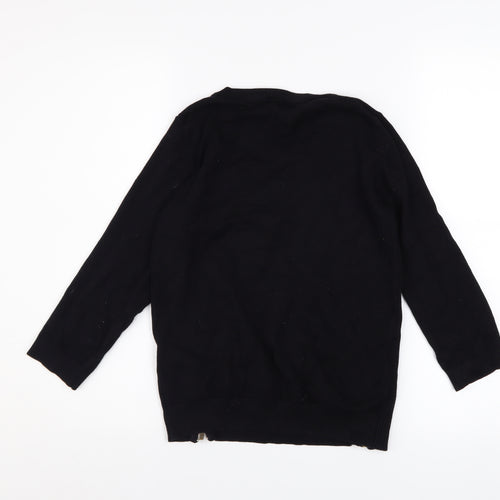 Red Herring Women’s Black Zip Hem Crew Neck Jumper Size 10