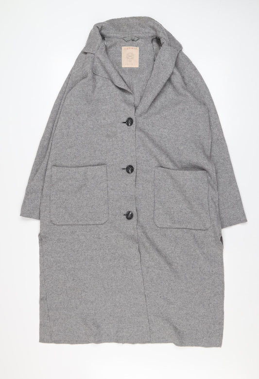 Esprit Womens Grey Wool Blend Long Overcoat Size M