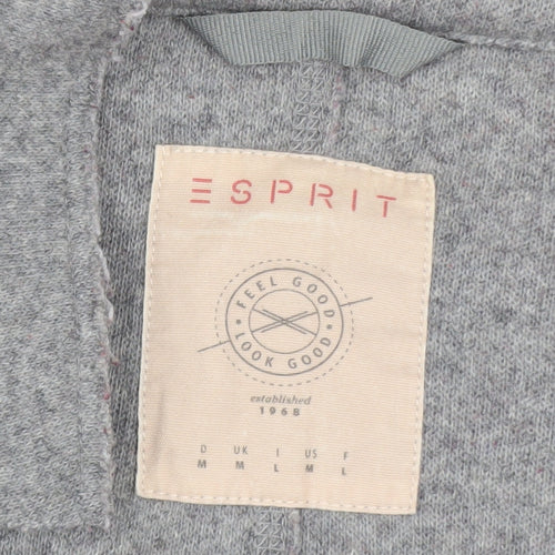 Esprit Womens Grey Wool Blend Long Overcoat Size M