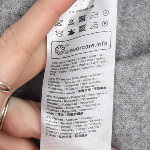 Esprit Womens Grey Wool Blend Long Overcoat Size M