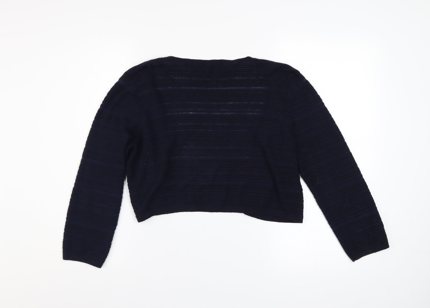 CC Women Navy Blue Cropped Cardigan Medium Viscose Blend