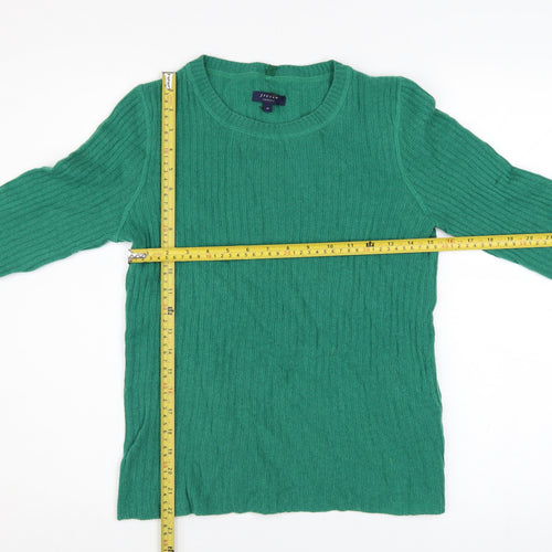 Jigsaw Women Green Cashmere Crew Neck Long Sleeve Pullover Jumper M