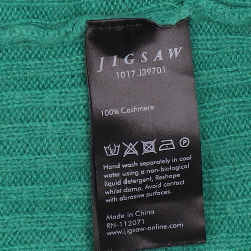 Jigsaw Women Green Cashmere Crew Neck Long Sleeve Pullover Jumper M