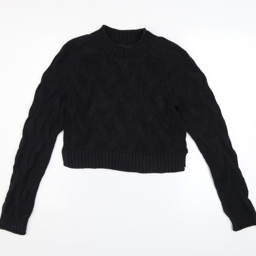 Banana Republic Womens Black XS Cable Knit Cotton Jumper