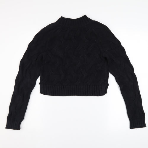 Banana Republic Womens Black XS Cable Knit Cotton Jumper