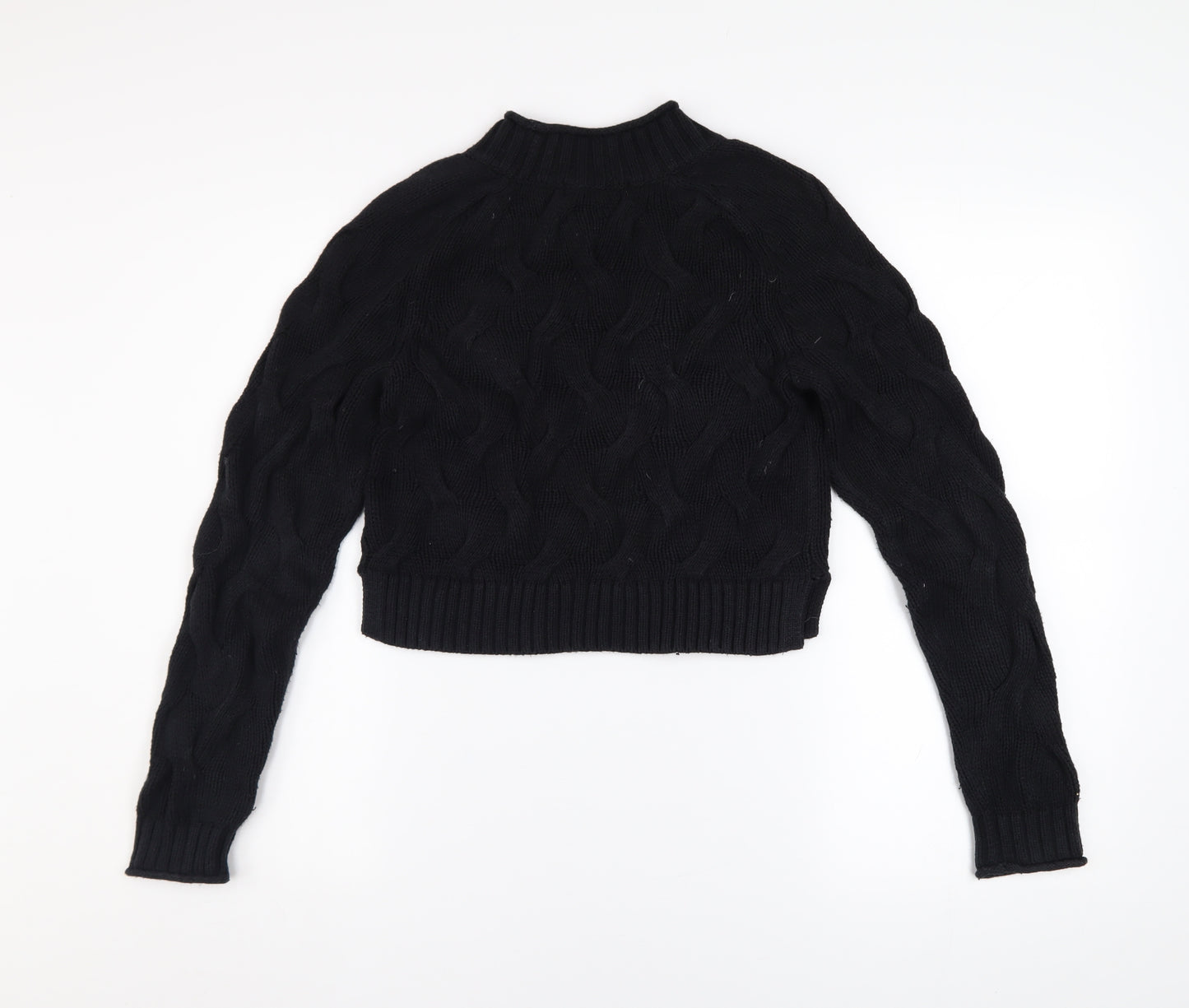 Banana Republic Womens Black XS Cable Knit Cotton Jumper