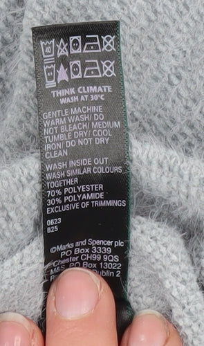Marks and Spencer Women Grey V-Neck Knit Pullover Jumper Size S