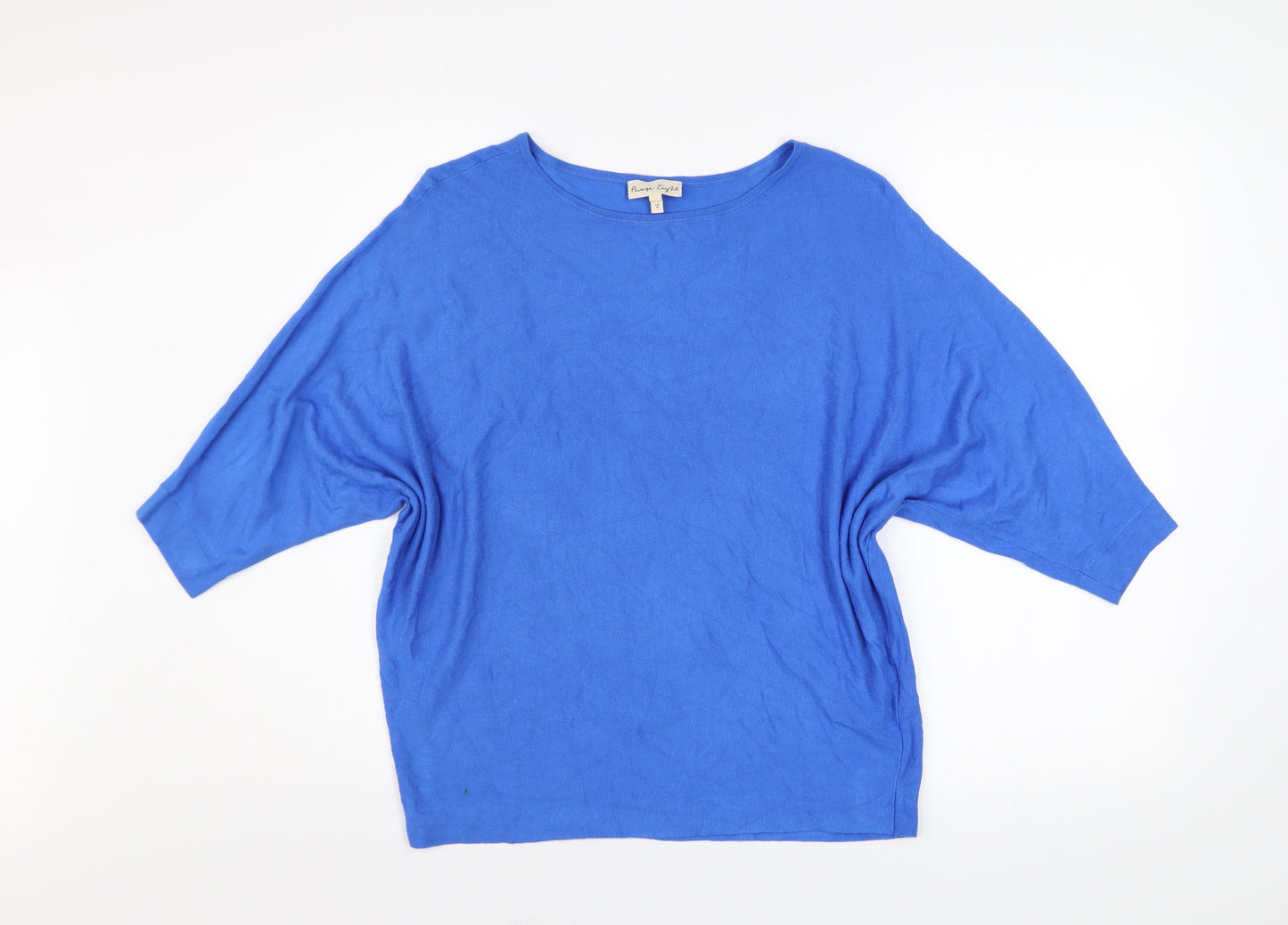 Phase Eight Women Blue Batwing Pullover Jumper UK M Cotton Blend