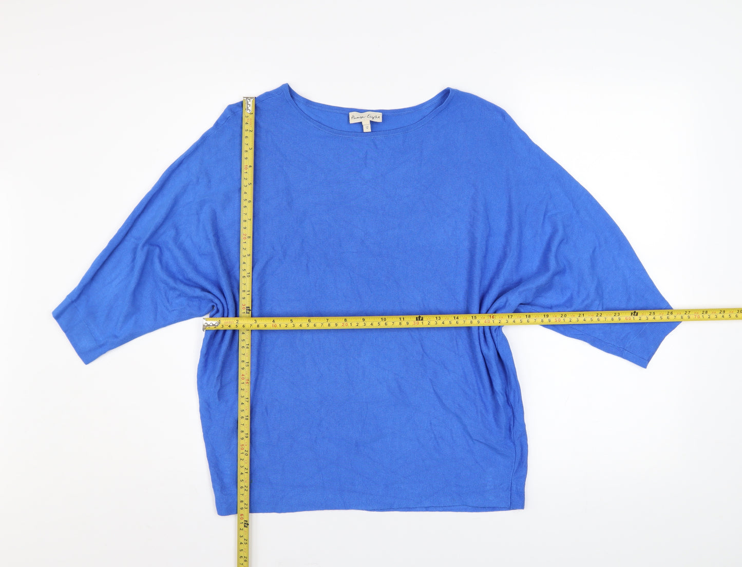 Phase Eight Women Blue Batwing Pullover Jumper UK M Cotton Blend