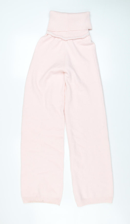 Angel Beach Womens Pink XS High Waist Knit Lounge Sweatpants