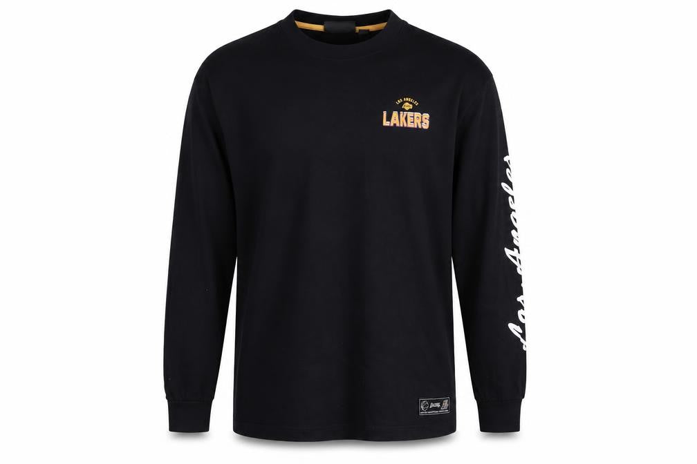 Front view of NBA Los Angeles Lakers Men's Black M Pullover Cotton Sweatshirt