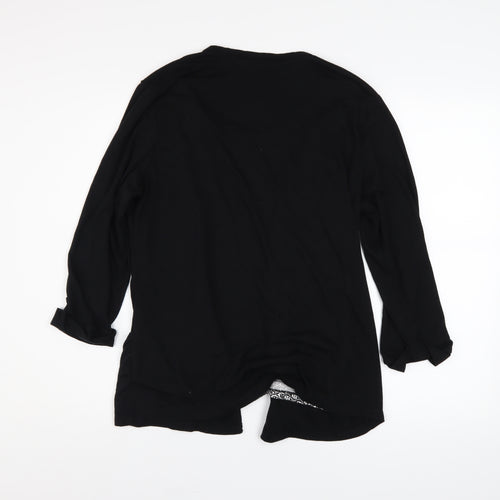 Max Women’s Black Tunic Blouse Size 18 Long Sleeve Geometric Summer Top