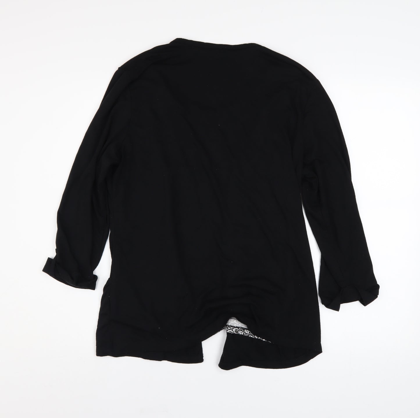 Max Women’s Black Tunic Blouse Size 18 Long Sleeve Geometric Summer Top