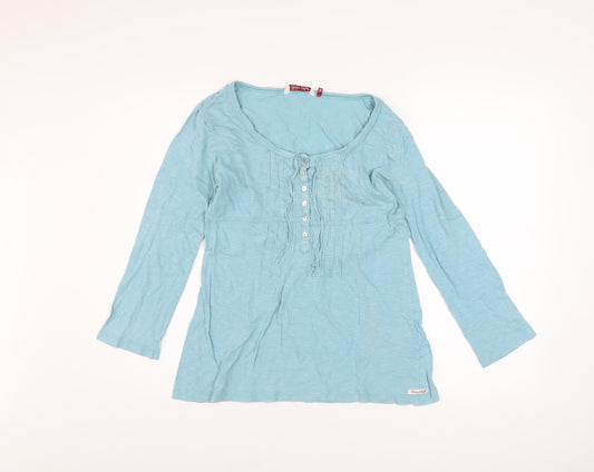 White Stuff Women's Blue Cotton Tunic Blouse Size 12