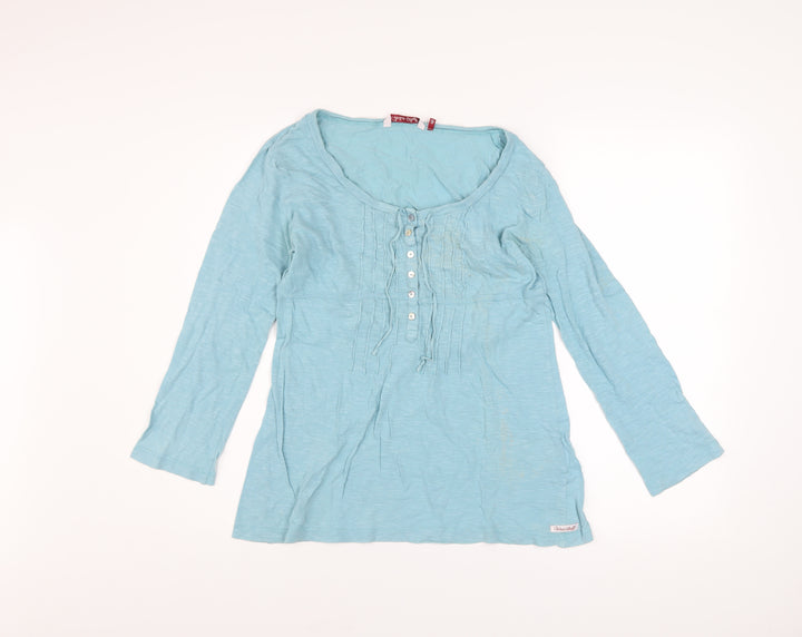 White Stuff Women's Blue Cotton Tunic Blouse Size 12