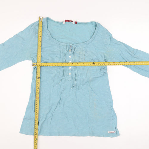 White Stuff Women's Blue Cotton Tunic Blouse Size 12