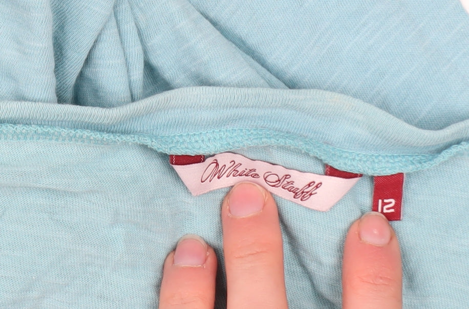 White Stuff Women's Blue Cotton Tunic Blouse Size 12