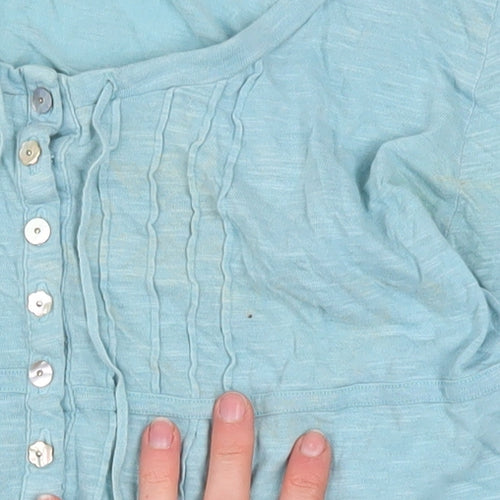 White Stuff Women's Blue Cotton Tunic Blouse Size 12