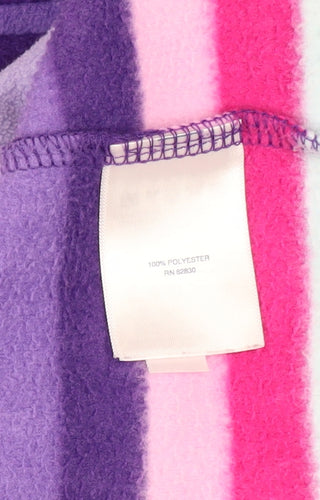Lands' End Teens Multicoloured Striped Fleece Pullover Sweatshirt L 12-14